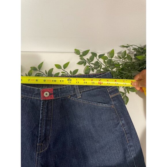 Marithe Francois Girbaud Blue Dark Wash Denim Jeans With Red Stitch Accents 36 - Picture 12 of 15